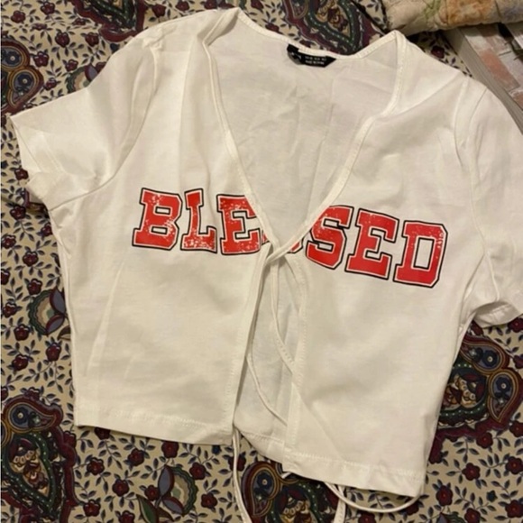 Tie Front Crop Top - Picture 2 of 6